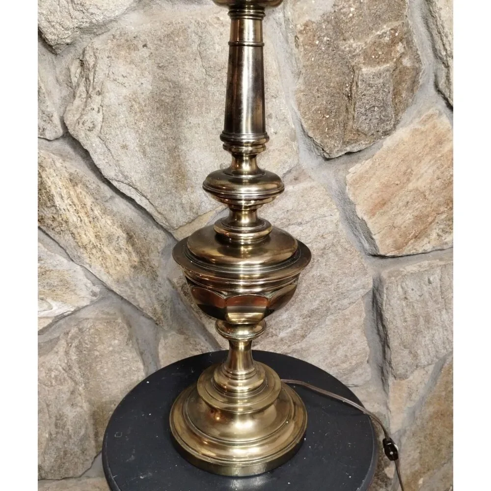 Vintage Stiffel Heavy Brass Table Lamp MCM Hollywood Regency 26.5